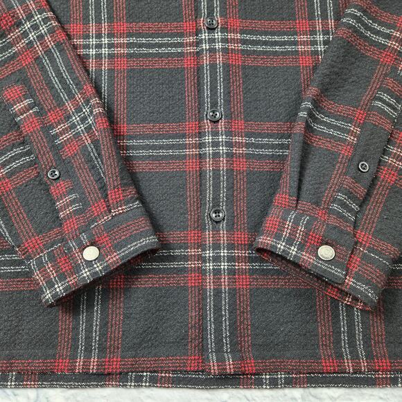 The Kooples Classic Red Plaid Long Sleeve Wool Blend Button Shacket size Small - Picture 12 of 15